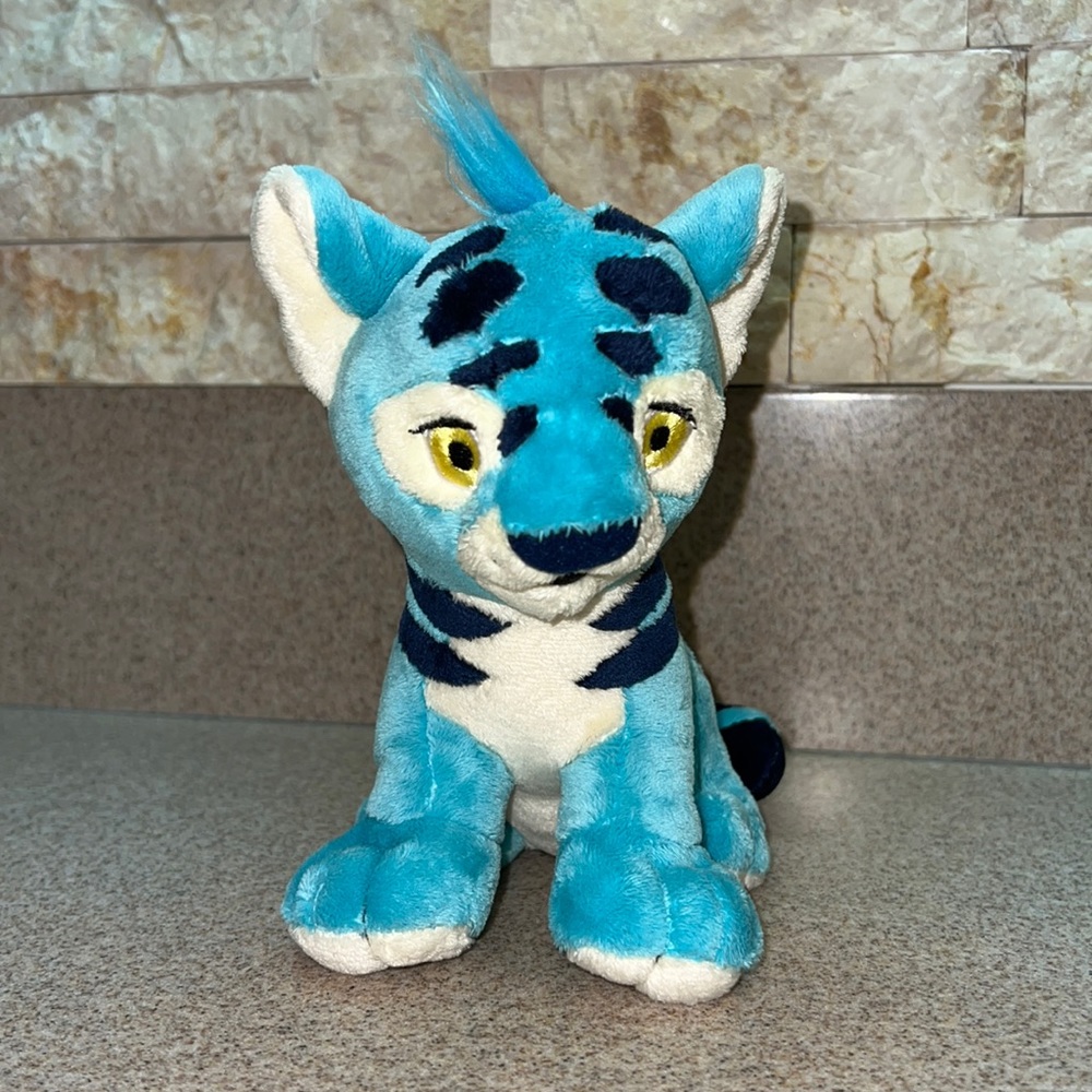 Neopets Kougra Tiger Cat Blue Plush 6" 2003 Stuffed Toy Collectible yellow eyes